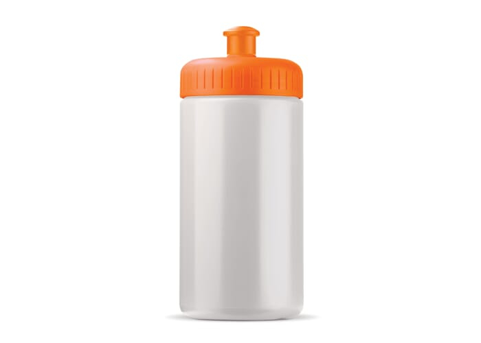 Bidon de sport personnalisable bioplastique 500ml Blanc / Orange